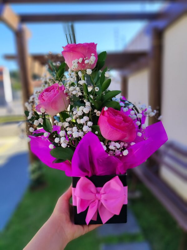 Arranjo Com 3 Rosas Pink - Imagem 4